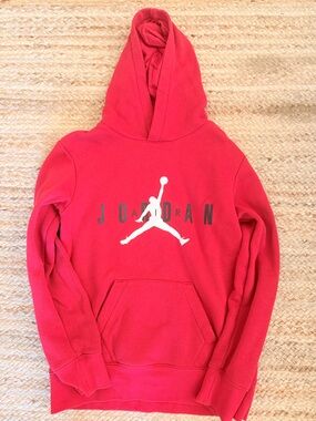 Jordan Red Hoodie with White Jumpman Logo
